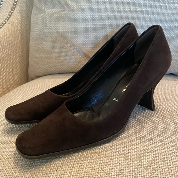 Prada Shoes - Prada Dark Brown Suede Heels